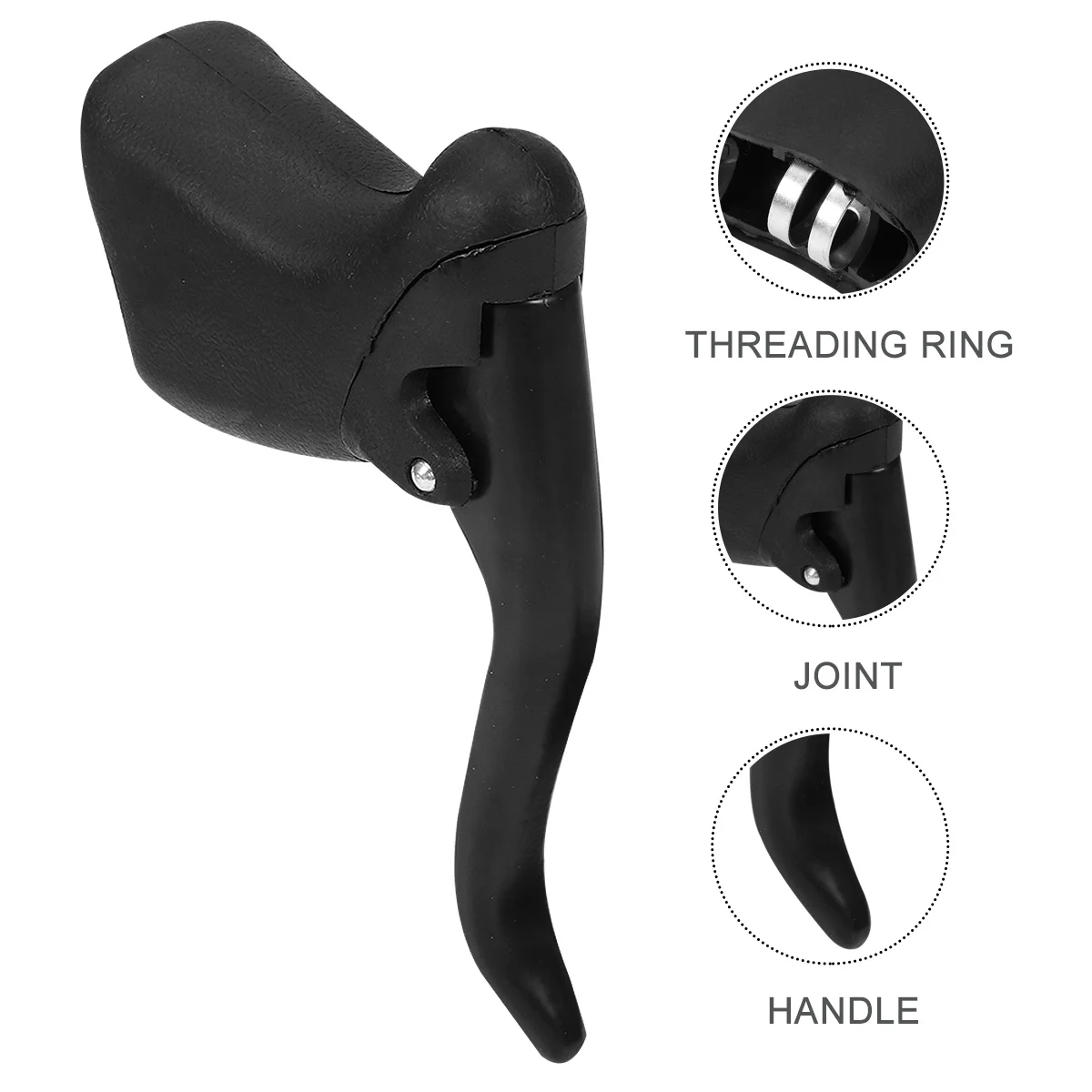 

1Pair Bike Brake Handle Road Bent Handlebar High Hardness Aluminum Alloy Front Rear Brake Lever Cycling Parts Black 222-238Mm