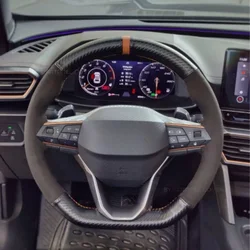 DIY custom leather suede hand sewn steering wheel cover For cupra formentor 2021 Car wheel cover