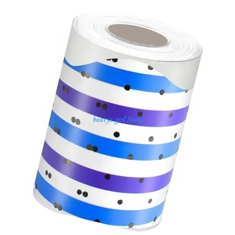 C7AB 10m Adhesive Bulletin Border Trim Colorful Dots Bulletin Board Borders Classroom Borders Decorative Borders