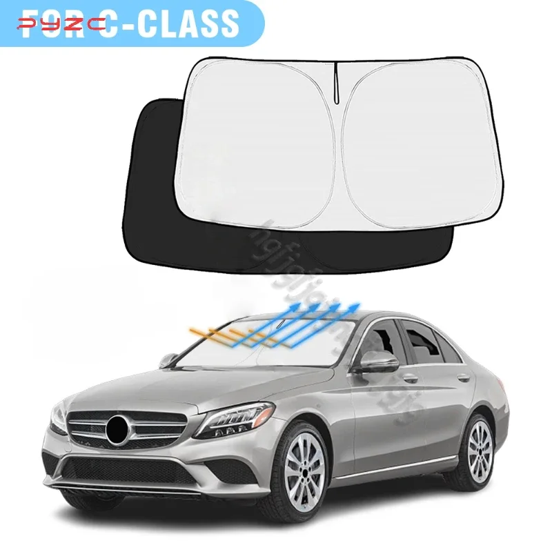 

Солнцезащитный козырек на лобовое стекло для Mercedes-Benz C-класса W205 C250 C300 C400 2015-2021, защита от УФ-излучения для салона автомобиля