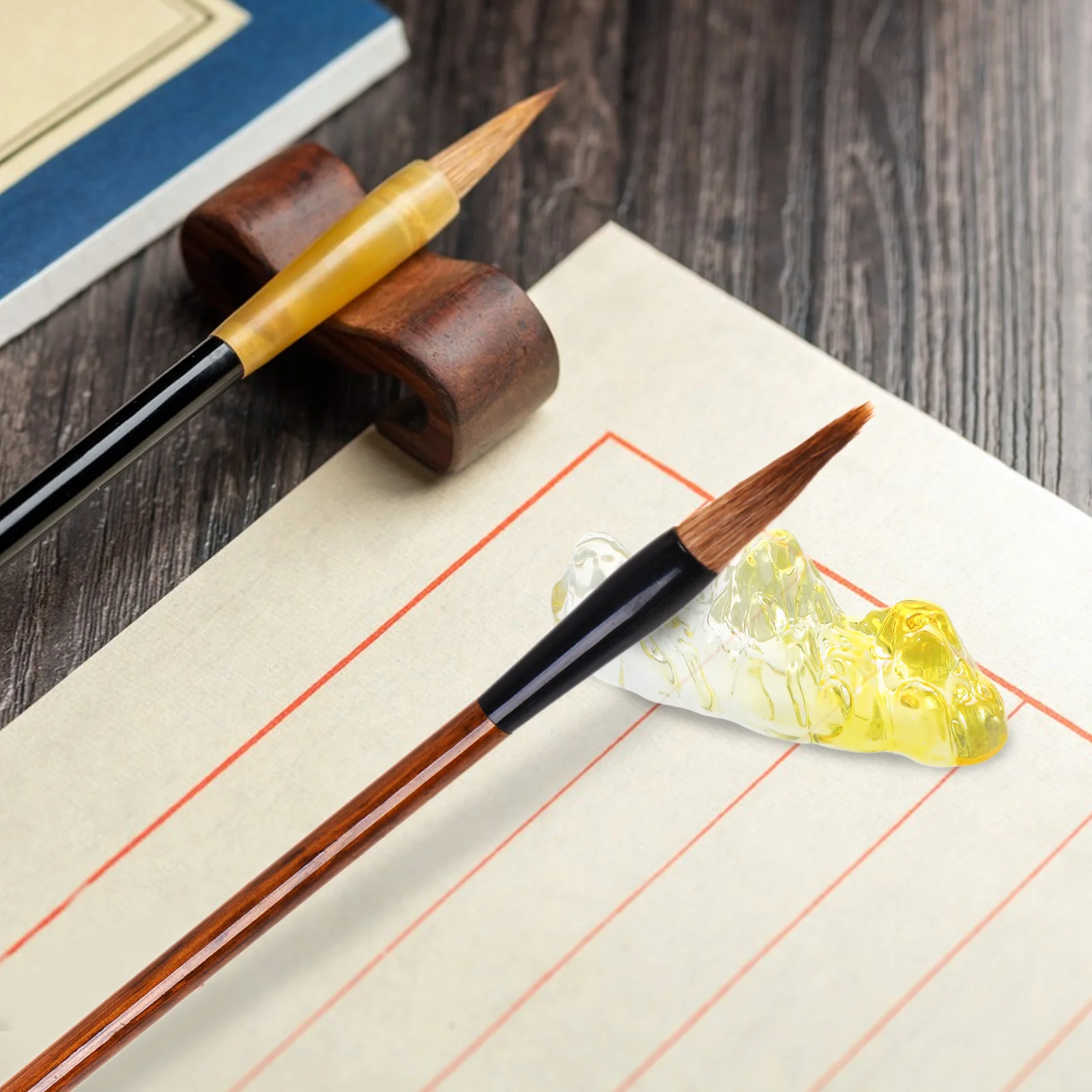 

Crystal Feng Shui Statue Desktop Ornament Pen Holder Baby Room Decor Chinese Calligraphy Brush Rest Home Office