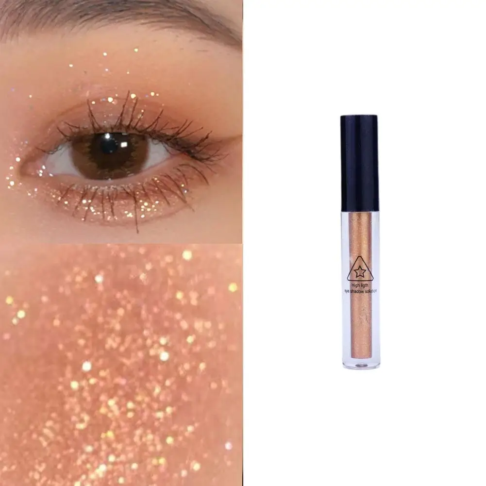 Delineador de glitter líquido para mulheres, caneta delineador brilhante, impermeável, maquiagem beleza diamante, sombra brilhante, maquiagem para festa, V0L0