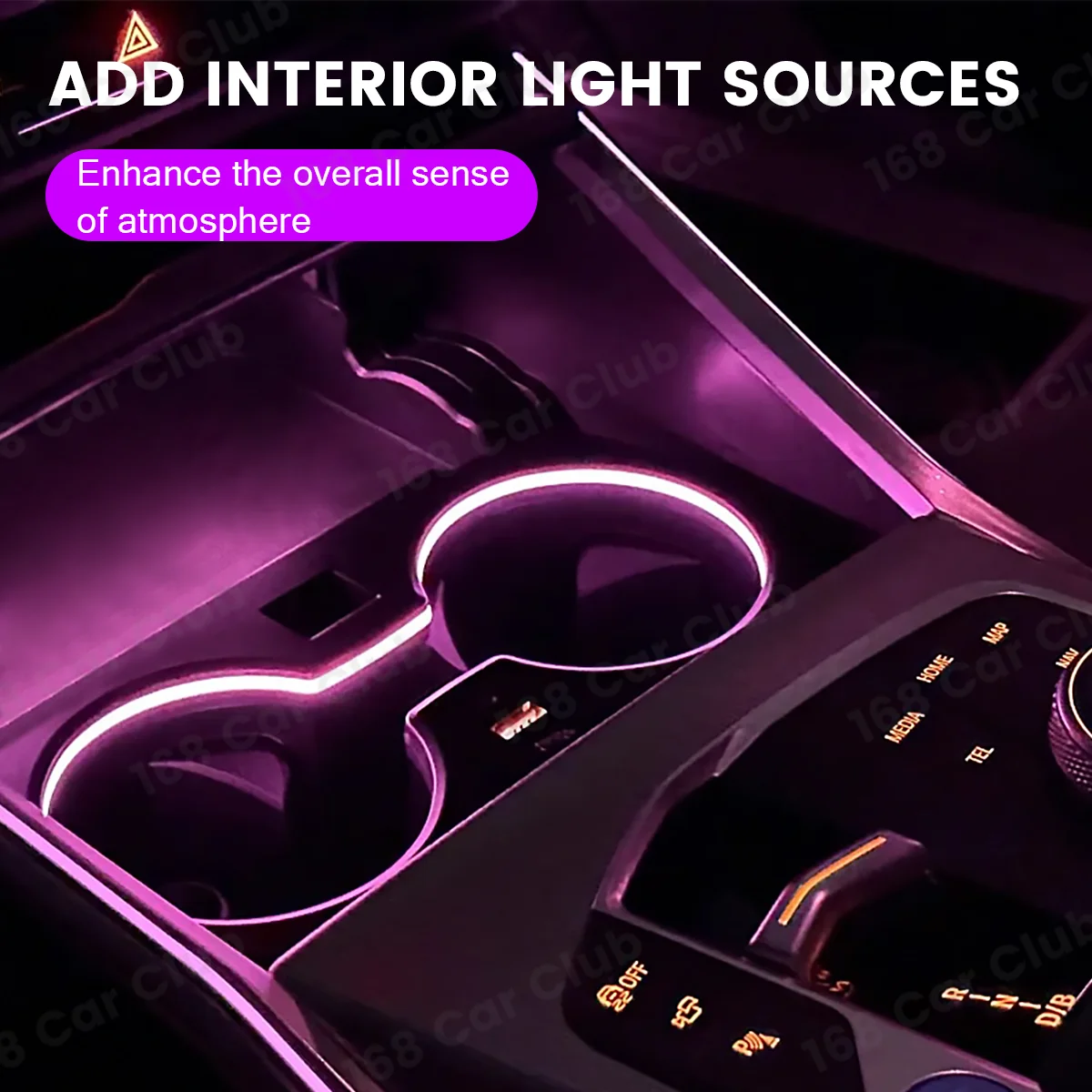 Car LED Cup Holder Frame Ambient Light Car Interior Mouldings For BMW 2020-2024 3 series/4 series i3 i4 Car Decorative Lights - Image 4