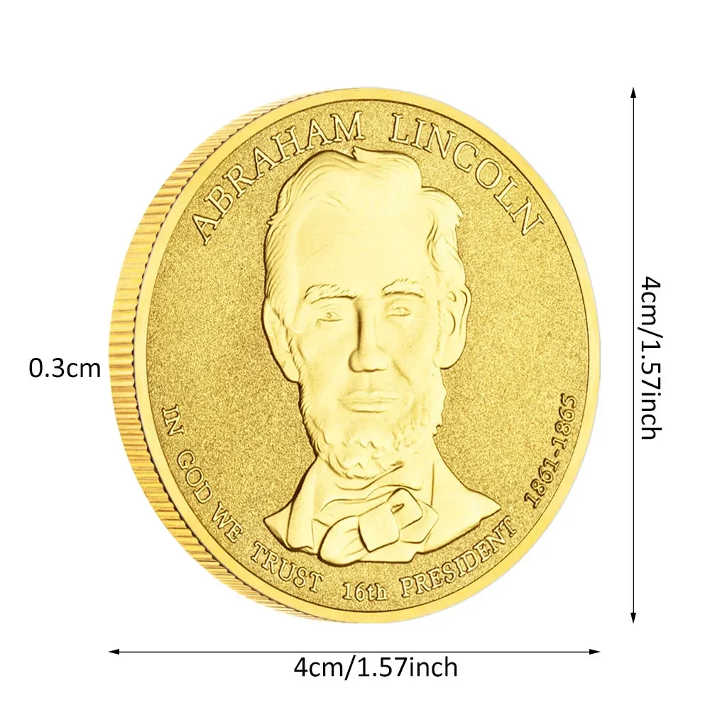الولايات المتحدة الأمريكية العملة التذكارية الحرية 16th الرئيس أبراهام لينكولن عملة المجموعة مطلية بالذهب #3
