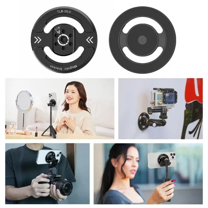 

Phone Holder Base 1/4in Screw Hole Cold Shoe for Tripod Adapter Ball Head Gimbals Aluminum Anti Slip Mount Base D2RC