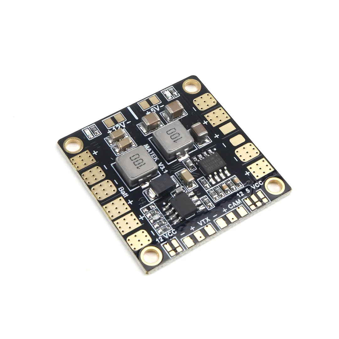 Matek Systems Mini POWER HUB PDB with 5V 3A & 12V 3A BEC for FPV Drone, 3-6S LiPo, 4-in-1 ESC Power Distribution Board