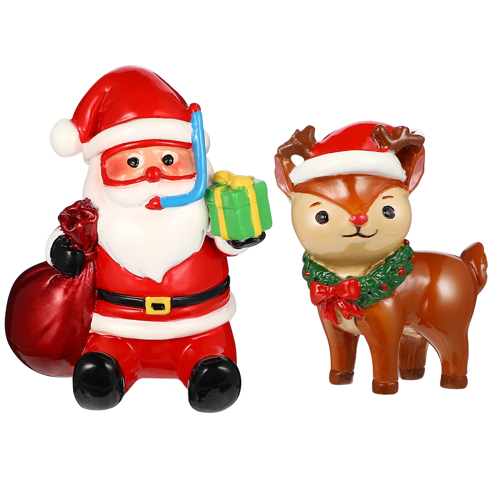 

Aquarium Decoration Reindeer Santa Fish Tank Christmas Ornament Claus Decorations