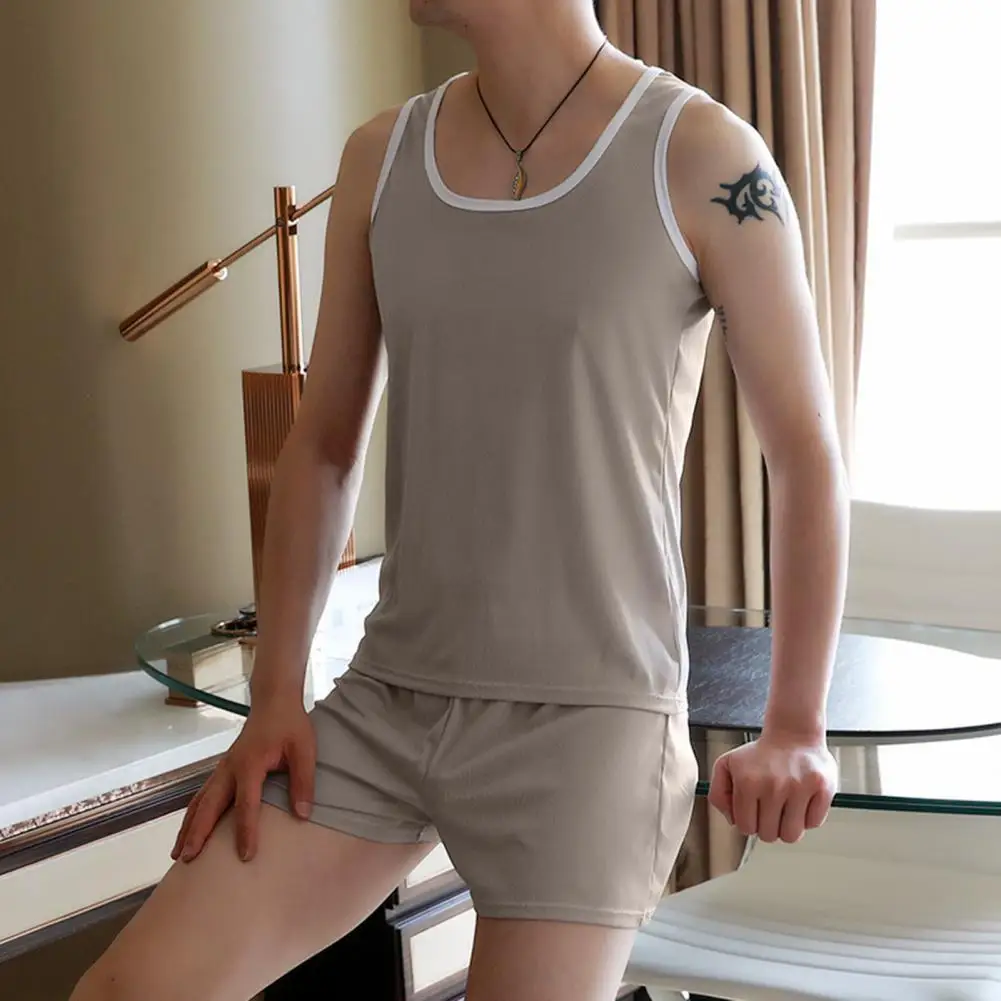 Lightweight Sleeveless Shirt Men's Sleeveless Muscle Shirt Tank Top Breathable Moisture Wicking Gym Workout Vest Cool Ice Silk