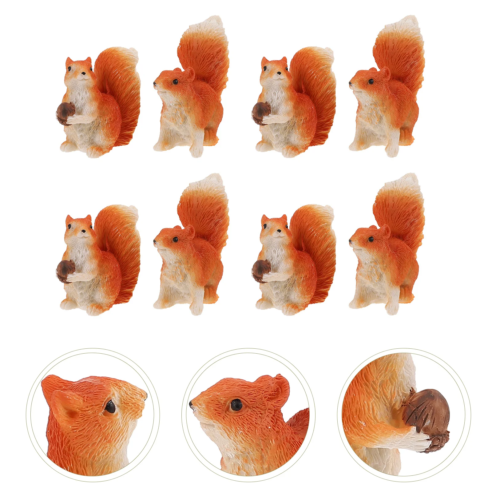 

10Pcs Adorable Mini Squirrel Figure Durable Premium Mini Decor Decoration Flower Pot Micro Decoration Landscape