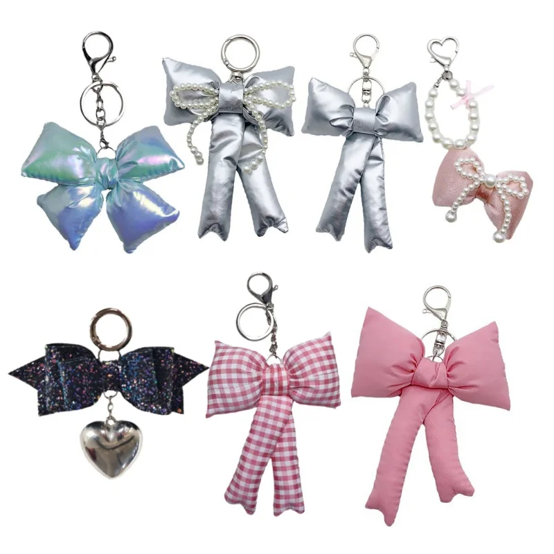 1PCS Y2K Sweet Bow Keyring Trendy 3D Bowknot Keychain For Girls Fashion Bag Pendant Backpack Hanging Decoration Couple Gifts