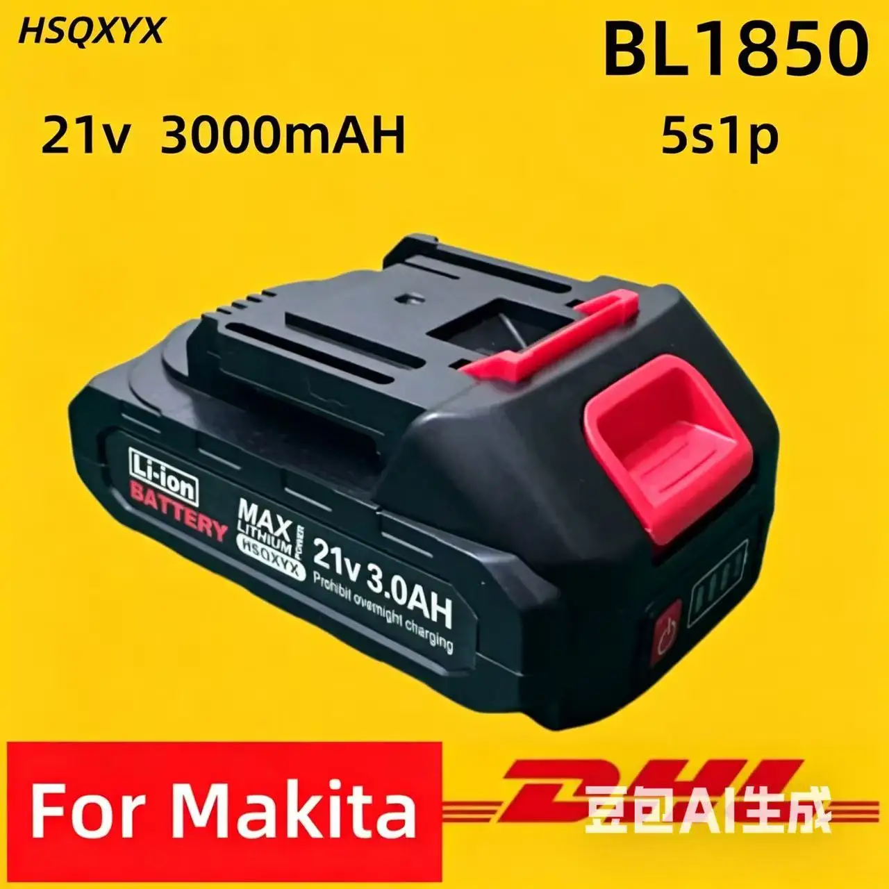 21V 3.0Ah Li-ion Battery Pack High-Power Fast Charge with LED Power Indicator for Electric Drill/Saw Tools