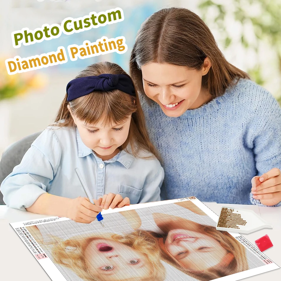 SDOYUNO DIY Photo Custom Diamond Painting Full Square/Round Drill Cross Stitch Mosaic Diamond Embroidery Personalized Images Art