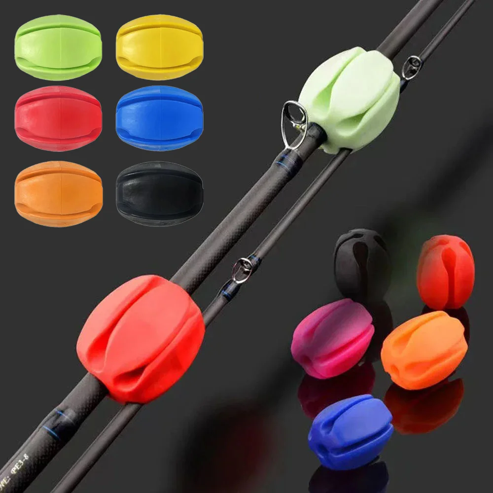 

Rod Silicone Holder Fishing Rod Protective Covers Portable Tackle Straps Bait Rod Guards Multi Functional Fishing Accessories