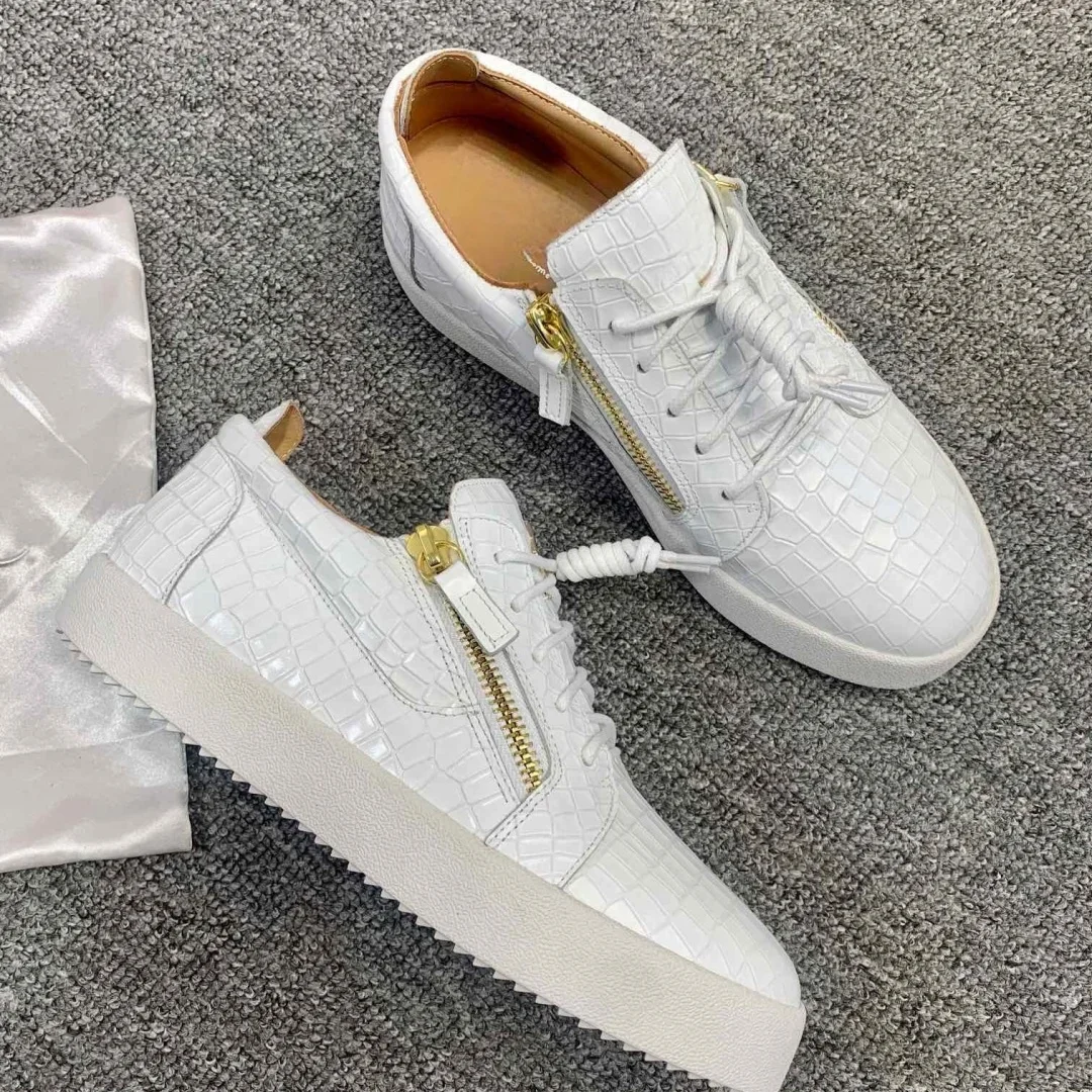 

New Fashion Casual Sneakers for Men Brand Designer Women Tennis shoes Luxury Real Leather GZ Loafers Sports shoes 35-48 G0023