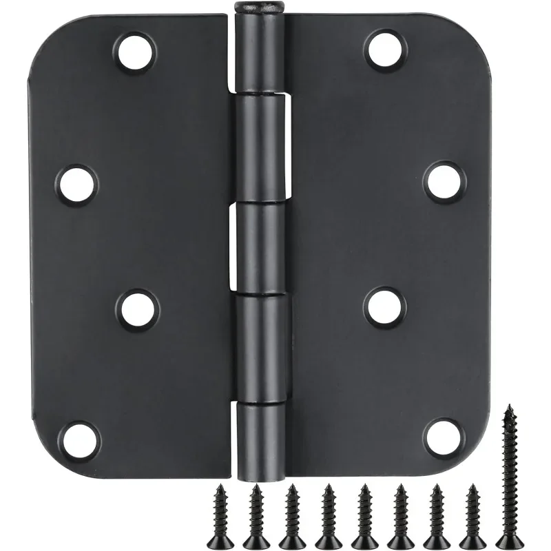 

18Pack Black Door Hinges 4 Inch x4 Rounded Heavy Duty Exterior Door Hinges Black Matte Black Hinges for Interior Innovative NEW