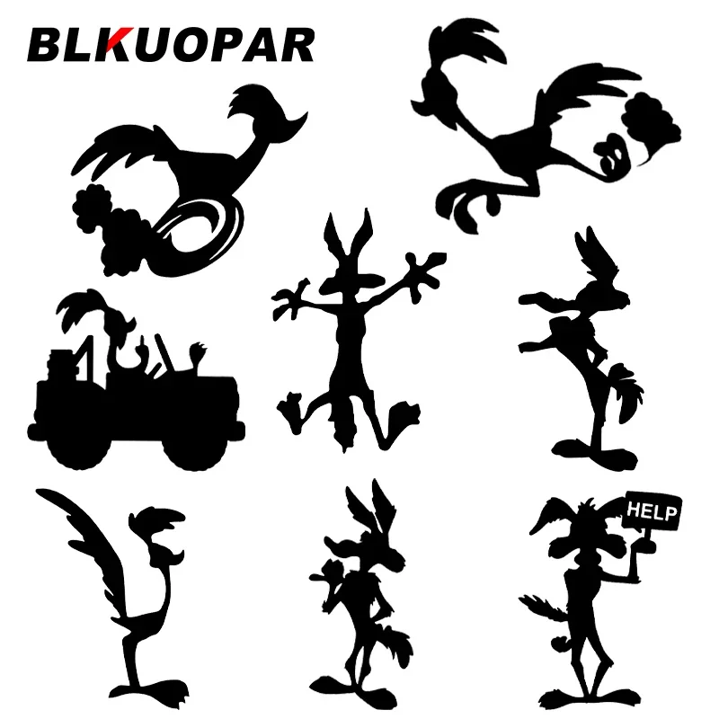 

BLKUOPAR Wile Coyote Silhouette Car Stickers Die Cut Waterproof Windshield Skateboard Cartoon Animals Funny Graphics RV Decals