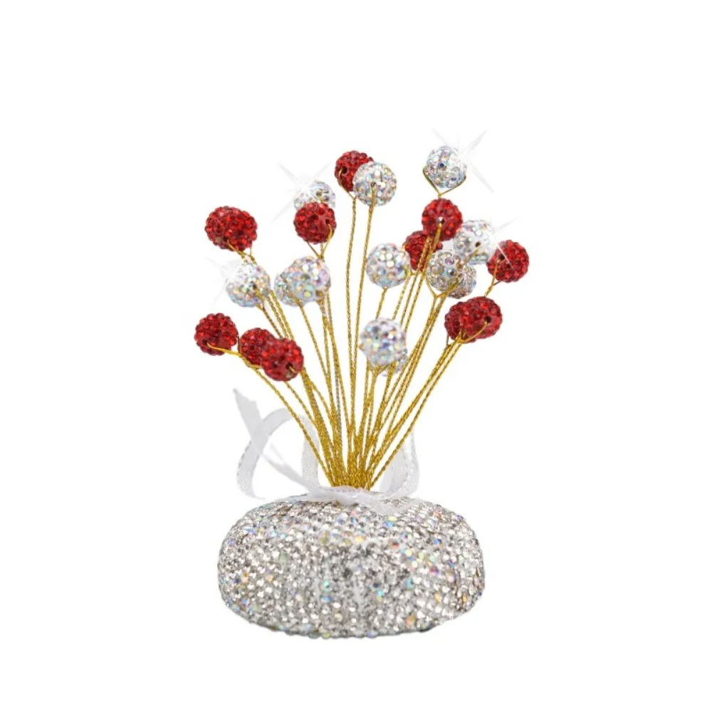 

Bling Design Rhinestones Auto Interior Ornaments Self-adhesive Sticker Multicolor Car Mounted Bling Vase Circle Ball Base