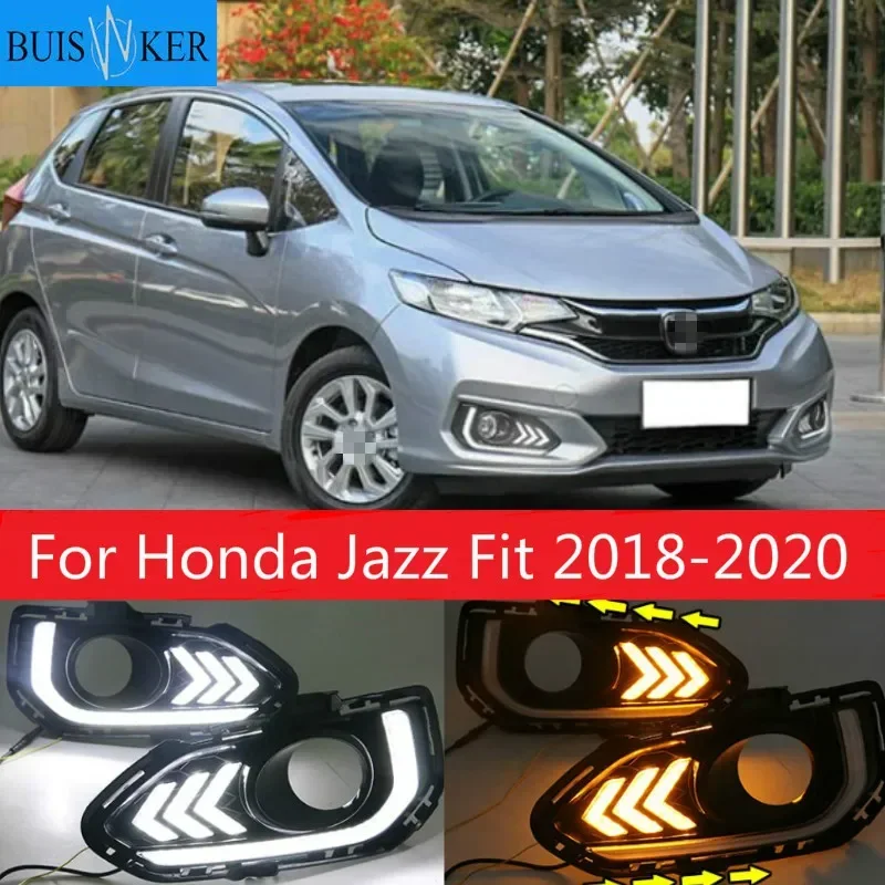 

2PCS For Honda Jazz Fit 2018-2020 Waterproof Car DRL Driving LED Daytime Running Light Fog Lamp cover