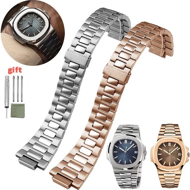 For Patek Philippe Nautilus Strap 5726 5711 1A010 25 Convex 25 13mm fine stainless steel men s watchband Wrist band watch chain AliExpress