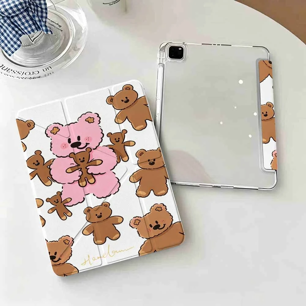 Hot Sale Pink Teddy For IPad Mini Air Pro 13 12.9 11 10.9 10.5 10.2 9.7 8.3 7.9 inch 5 6 7 8 th Pen Slot Tablet Case