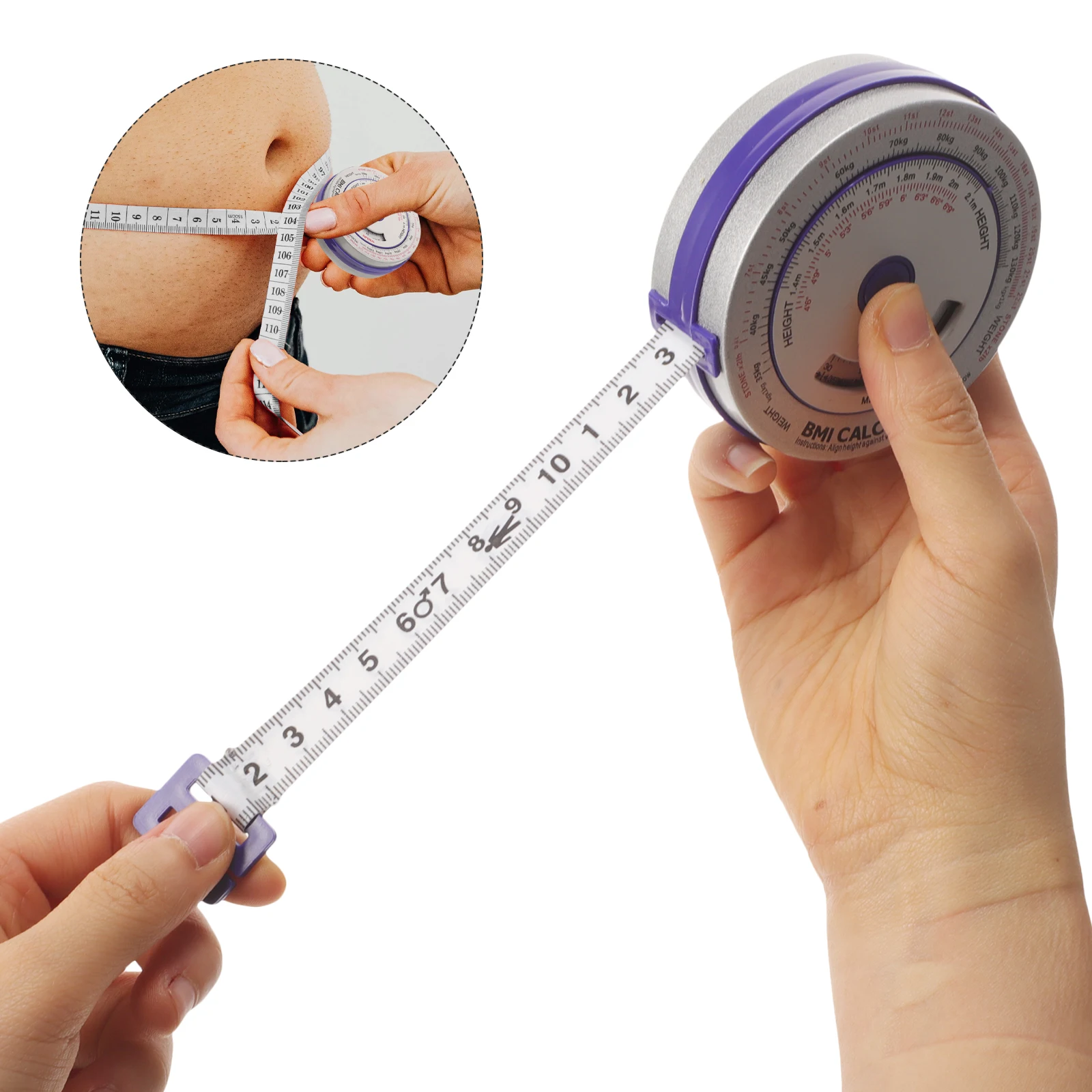 شريط قياس الخصر من الألومنيوم بطول 2 متر أداة قياس الجسم المحمولة شريط قياس صغير لحجم ملابس اللياقة البدنية