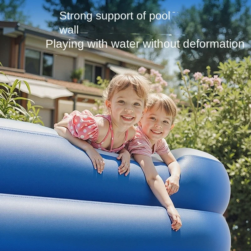Inflatable Swimming Pool for Adults Children Thickened Folding Blue White Print Family Pools Swimming Outdoor Inflatable Toys