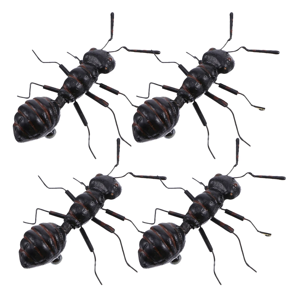 

4pcs Ant Statue Figurines Decorations Desktop Ornament Sculpture Garden Wire Ants Decor Indoor Statue Ornament Creative Shape