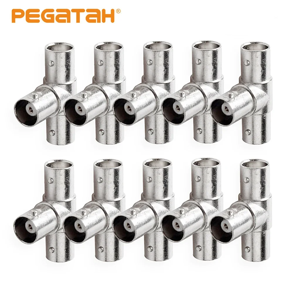 JR-B29 Right Angle Tee Security System BNC Connector Three Male Connector For CCTV System 1Pcs