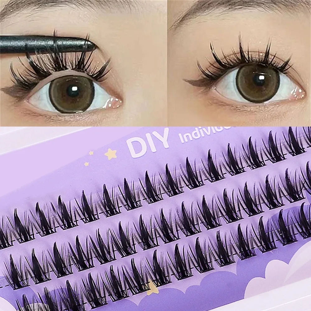 Individual Segmented Lash Clusters 36 Pcs Little Devil Style Natural Simulated False Eyelashes