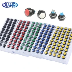 12mm Domed Momentary 1NO Zinc-Aluminum Alloy Button Metal Push Button Switch Waterproof Press Button Self-Reset Button
