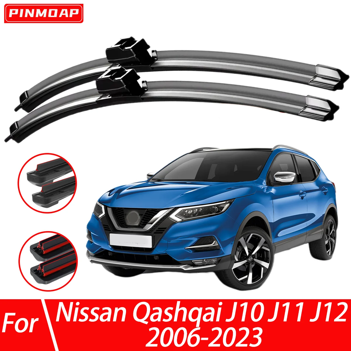 2 Stück Auto-Frontscheibenwischer Geeignet für Nissan Qashqai J10 J11 J12 2006-2023 2007 2009 2010 2013 2014 2020 Zubehör