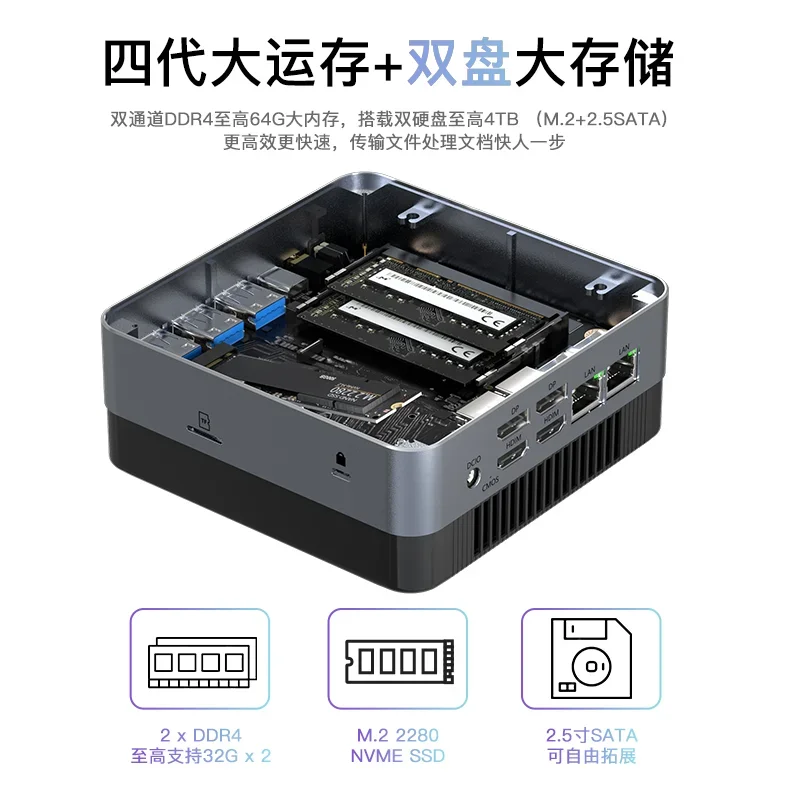 13th Generation Core I5-1340P Mini Host Office Small Host Stock Trading Multi-screen Computer