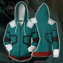 Boku No/My Hero Academia Midoriya Izuku Deku Cosplay Men Women Sweatshirt Hoodies School Uniforms Zip Up Jackets Coat Costume