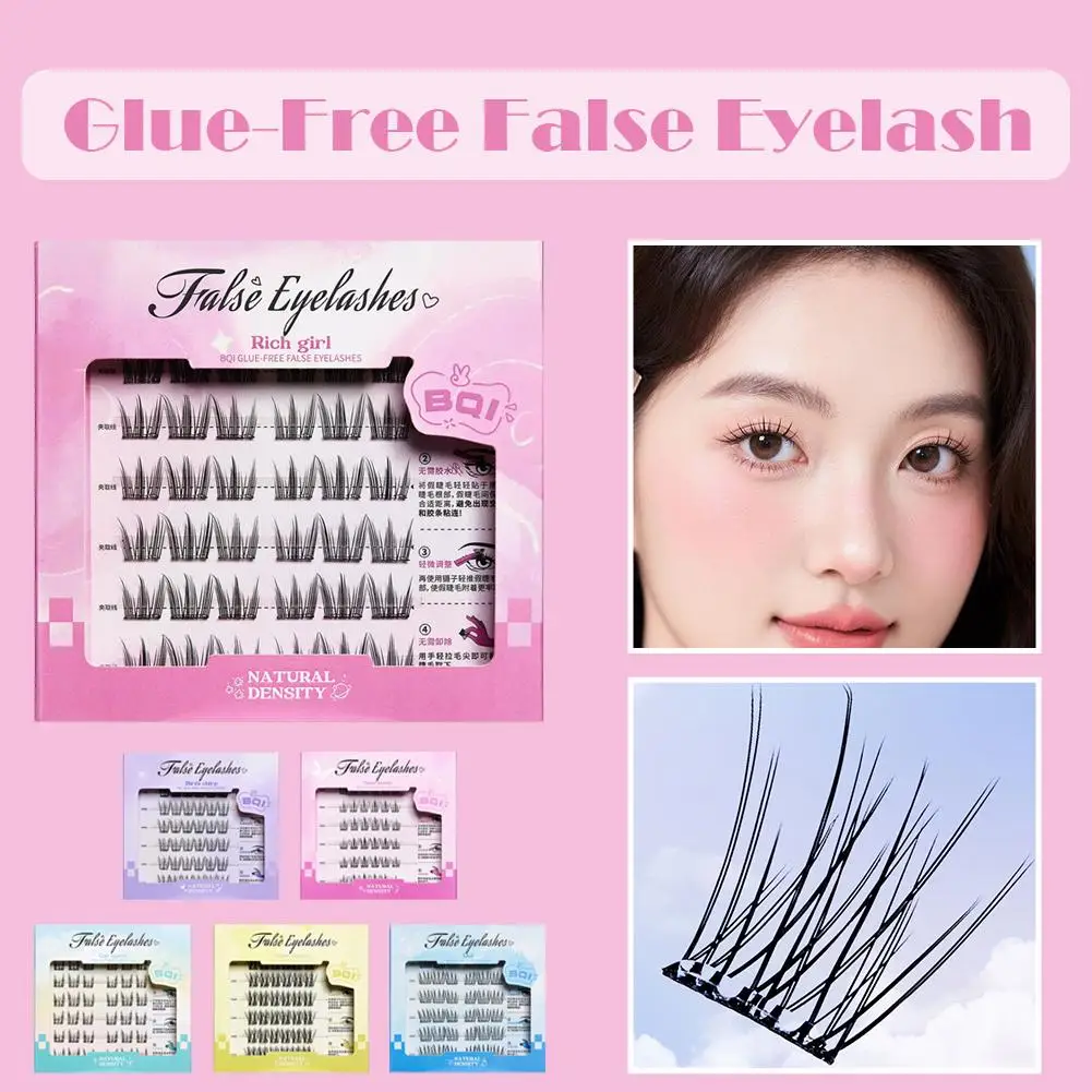 Faux-cils sans colle en tournesol, Base en gelée, à l'eau, bouclés naturels, pour une Application facile, U7P0