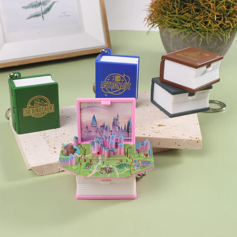 3D Magic Castle Mystery Hidden World Foldable Book Keychain Pop Up Surprise Pop Finger Handheld Game Children Stress Relief Toy