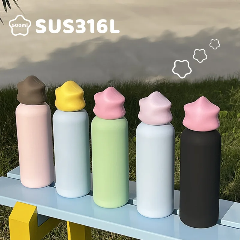 

500ml Large-capacity Children's Thermal Water Bottle,Double-layer Stainless Steel Vacuum Drinkware,Student's Sports THERMOS CUP