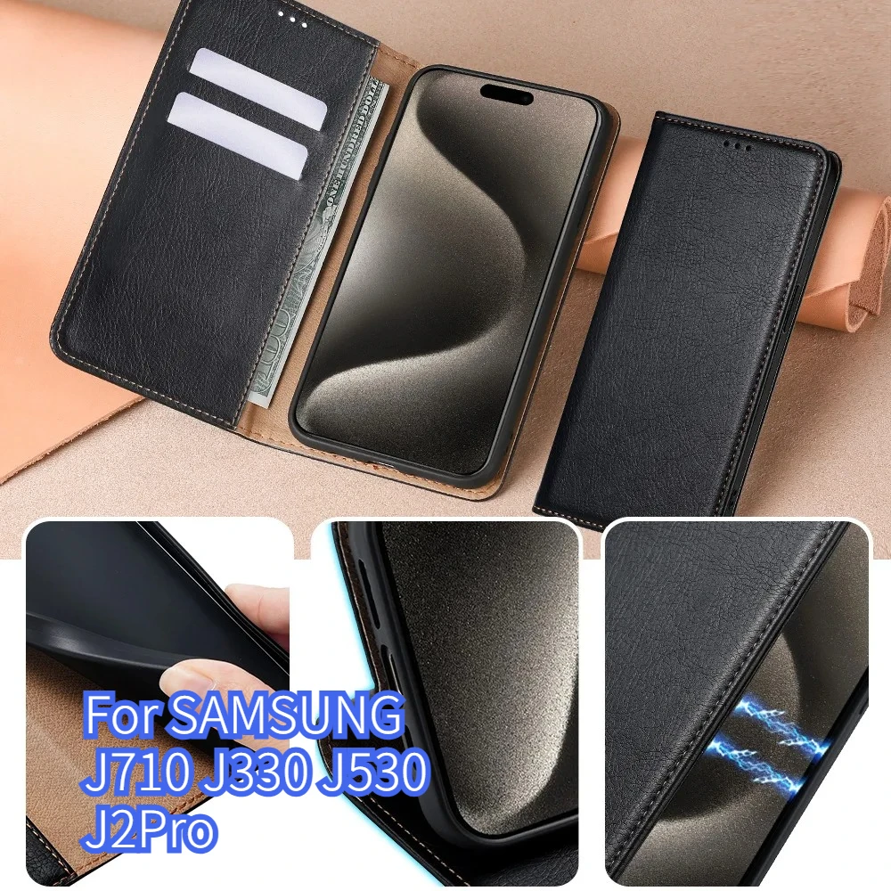 

Wallet Cover Flip Case for SAMSUNG J710 J330 J530 J2Pro Cases Kickstand Coque J3 2018 A7 A8 Card Slot Case Luxury Hard Shell