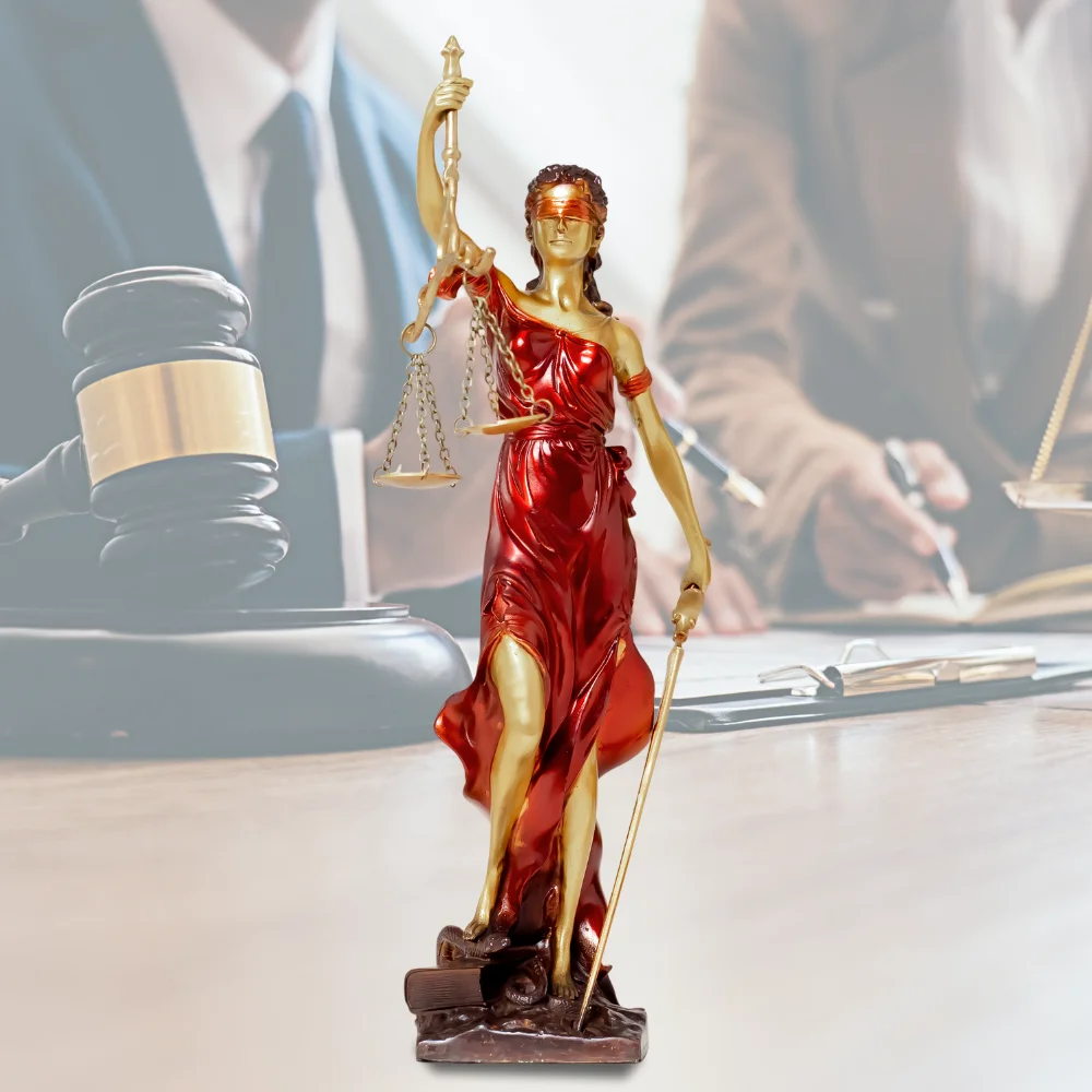 

Bronze Lady Justice Statue Bronze Goddess of Justice Sculpture With Scales Famous Myth Statues For Home Office Decor Ornaments