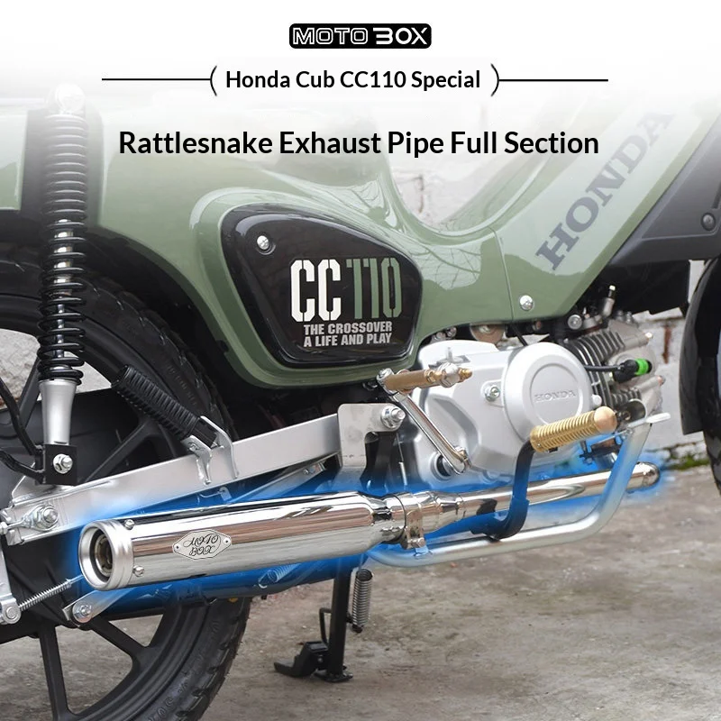 【Premium】For modifying the entire exhaust system of the Honda Cub Cross CC110 to achieve a deep, resonant sound, using a rattles