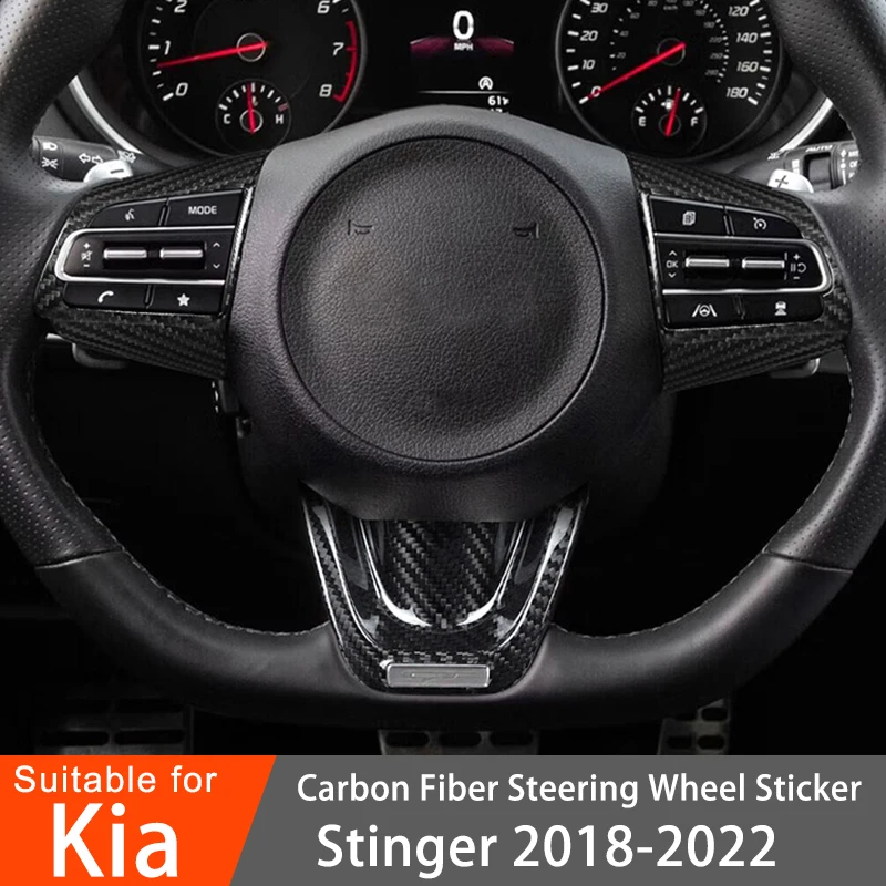 

Car steering wheel button sticker For Kia Stinger 2018-2022 Steering Wheel Buttons Carbon Fibre Sticker Car Interior Sticker