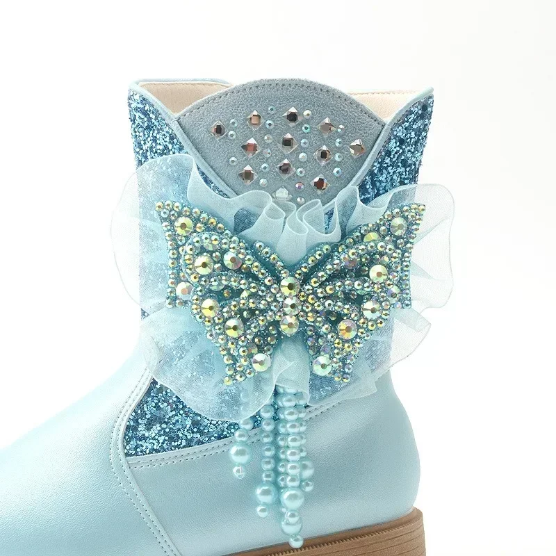 Zapatos 니냐패션 소녀 부츠, 겨울 플러시 스노우 부츠, 편안한 공주 부츠, 귀여운 앵클 부츠 플랫폼, 짧은 부츠, 어린이 신발