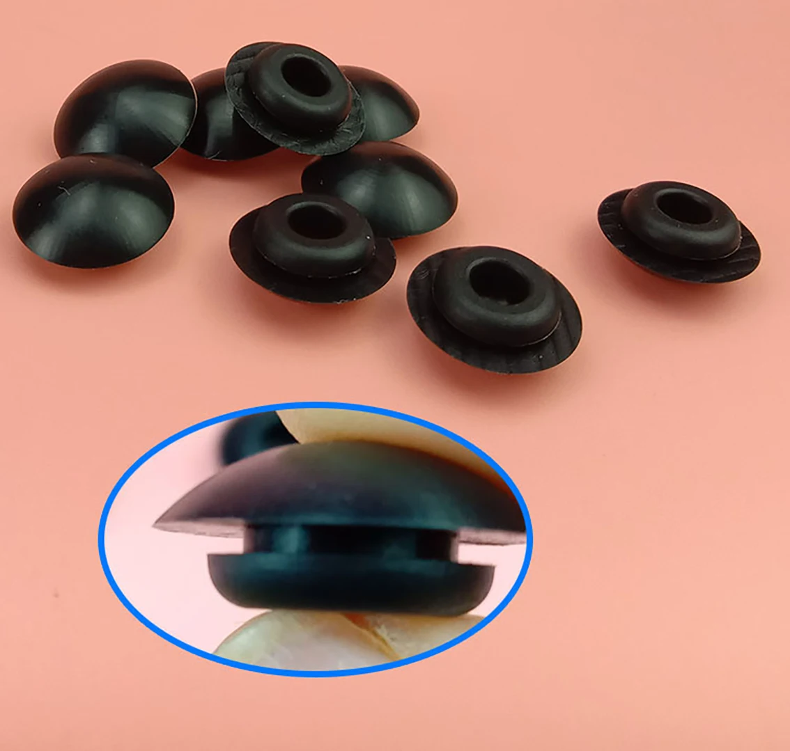 9.5mm Black/White Snap-on Hole Plugs Silicone Rubber Blanking End Caps Pipe Tube Inserts Seal Stopper High Temperature Resistant