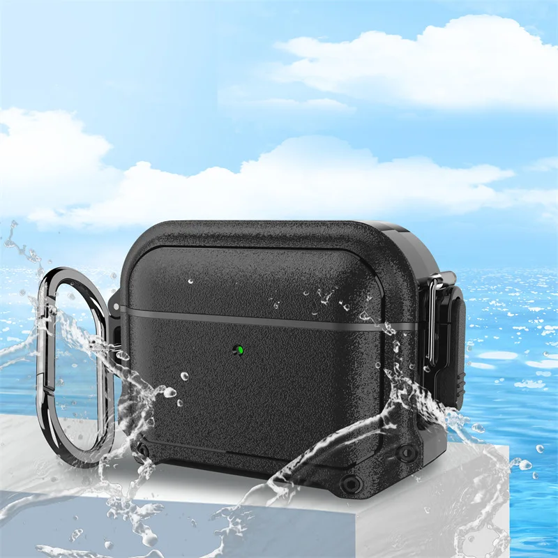 

For AirPods 1/2/3/4 Pro & Pro 2 - Stylish Waterproof Protective Case with Bluetooth Switch for Apple Earphones