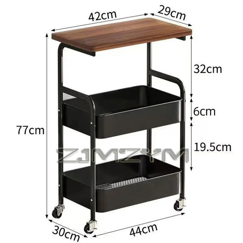 Multi Layer Rolling Storage Rack with Wheels Double Tier Open Shelf Organizer Utility Cart for Home Office Kitchen image 6