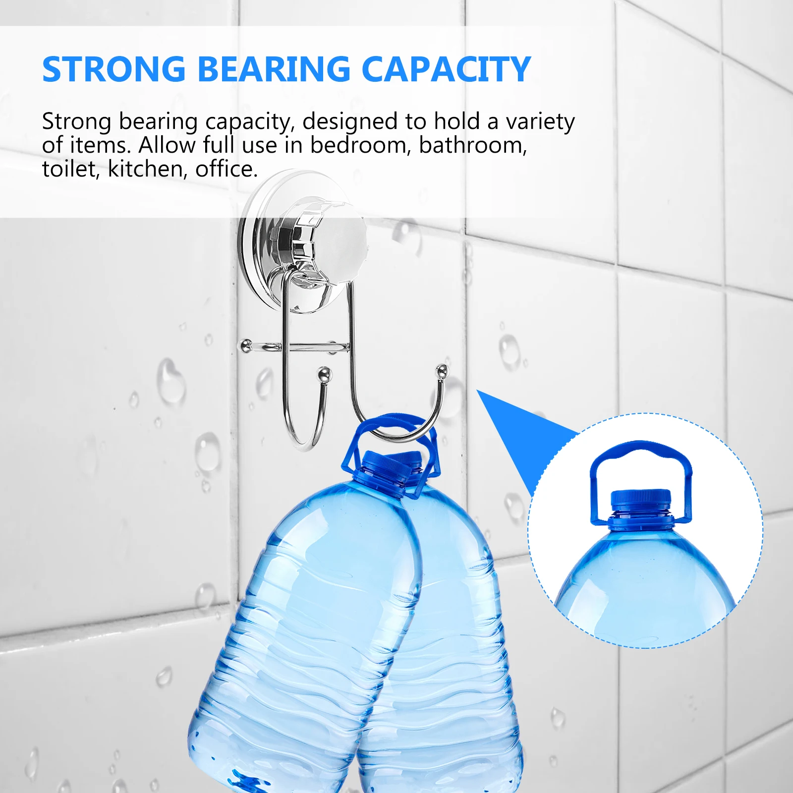 

Stainless Steel Suction Cup Double Hooks Vacuum Wall Hooks For Towel Coat Bag No Trace Easy Install Reusable