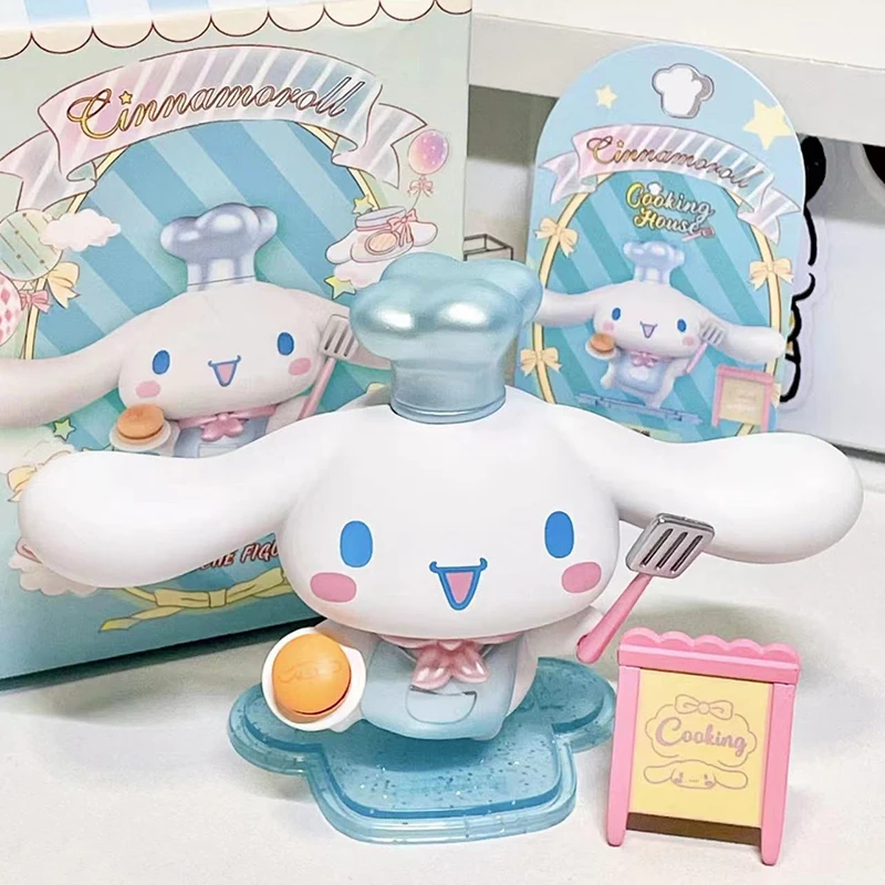 Genuine Sanrio Cinnamoroll Cooking House Series Blind Box Cute Action Toy Figures Kawaii Trendy Play Girls Gift Surprise Box