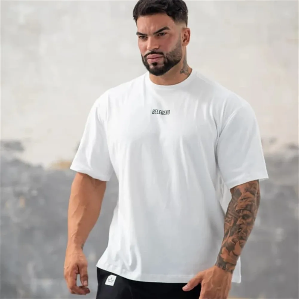 summer fashion Bodybuilding Fitness tops men's short-sleeved Comfortable tops M-3XL 2022 Men printed Loose short sleeve T-shirt