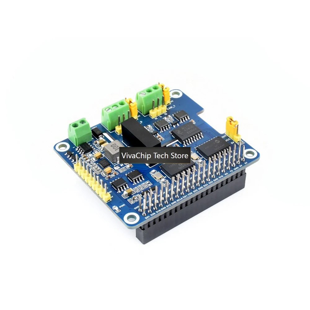 VivaChip Tech2-Channel Isolated CAN Bus Expansion HAT For Raspberry Pi Dual Chips Solution Stackable Design For Expanding Multip