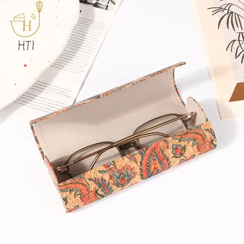 Japan Style Pressure-Resistant Antique Cork Mural Retro Glasses Case Portable Magnetic Myopia Storage Sunglassex Box For Unisex