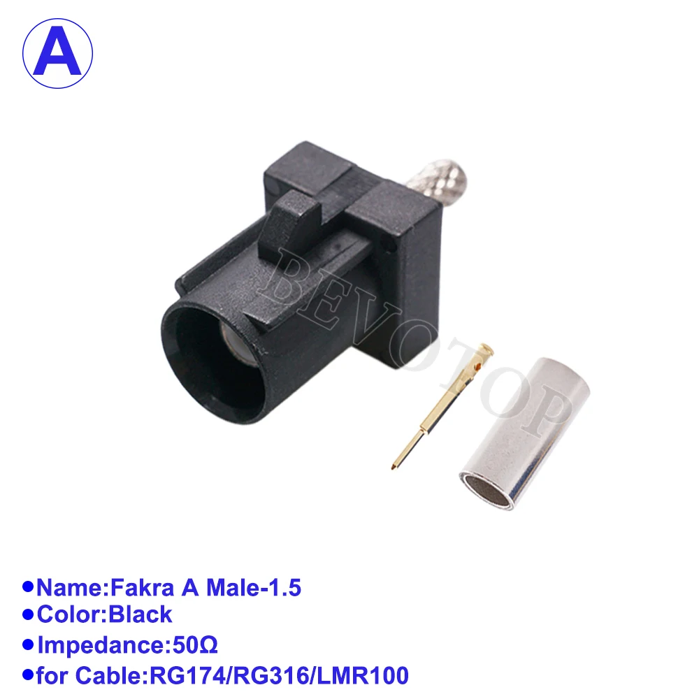 2Pcs/Lot Fakra Male Plug A/B/C/D/E/F/G/H/I/K/Z RF Coaxial Soldering Wire Connectors for RG316 /RG174 Pigtail Cable